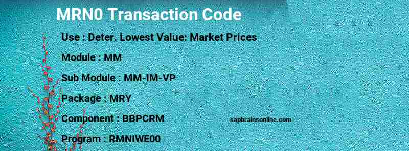 SAP MRN0 transaction code