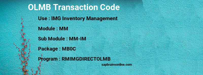 SAP OLMB transaction code