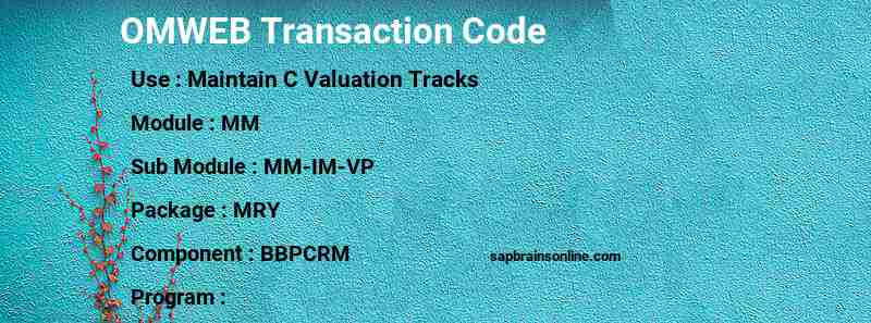 SAP OMWEB transaction code