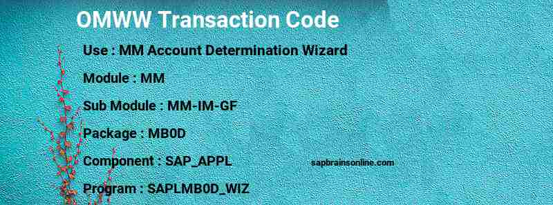SAP OMWW transaction code