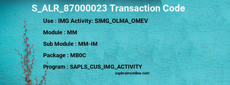 SAP S_ALR_87000023 transaction code