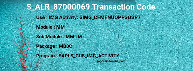 SAP S_ALR_87000069 transaction code