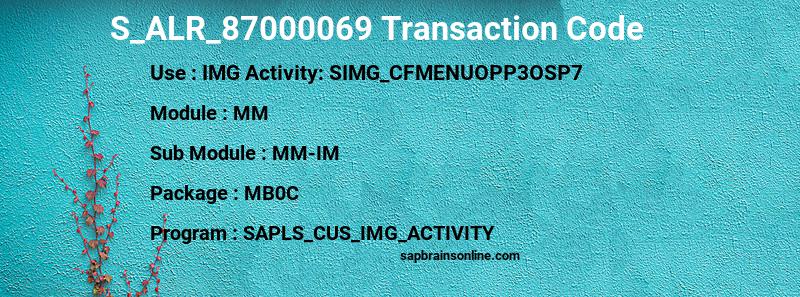 SAP S_ALR_87000069 transaction code