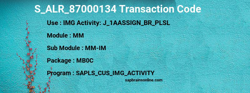 SAP S_ALR_87000134 transaction code