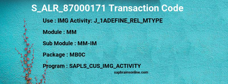SAP S_ALR_87000171 transaction code