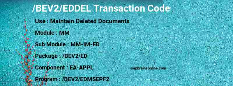 SAP /BEV2/EDDEL transaction code