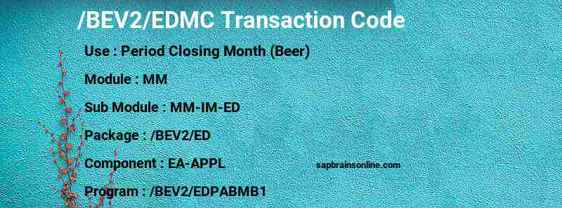 SAP /BEV2/EDMC transaction code