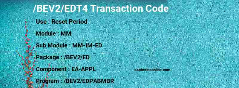 SAP /BEV2/EDT4 transaction code
