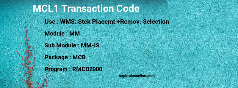 SAP MCL1 transaction code