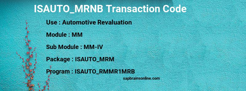 SAP ISAUTO_MRNB transaction code