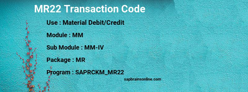 SAP MR22 transaction code