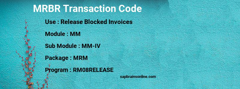 SAP MRBR transaction code