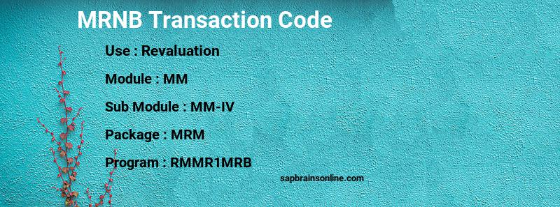 SAP MRNB transaction code