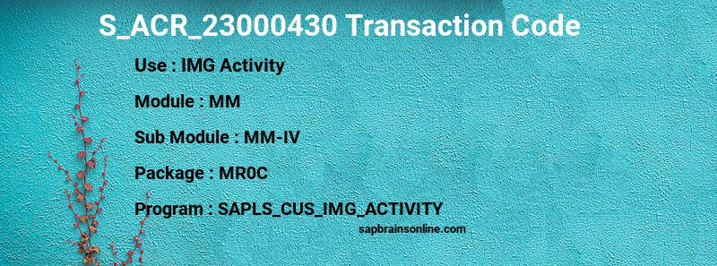 SAP S_ACR_23000430 transaction code