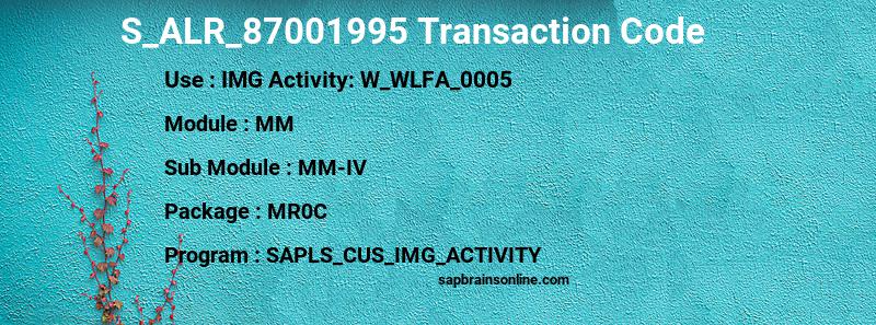 SAP S_ALR_87001995 transaction code