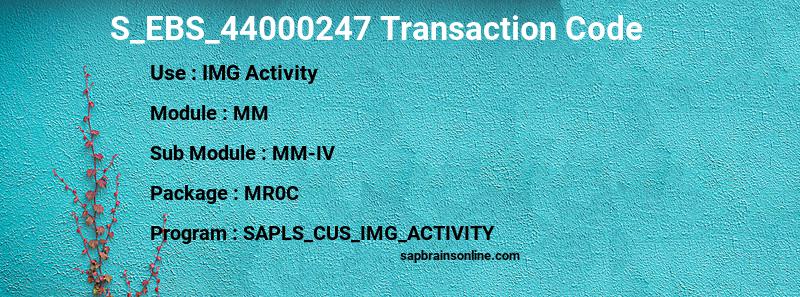 SAP S_EBS_44000247 transaction code
