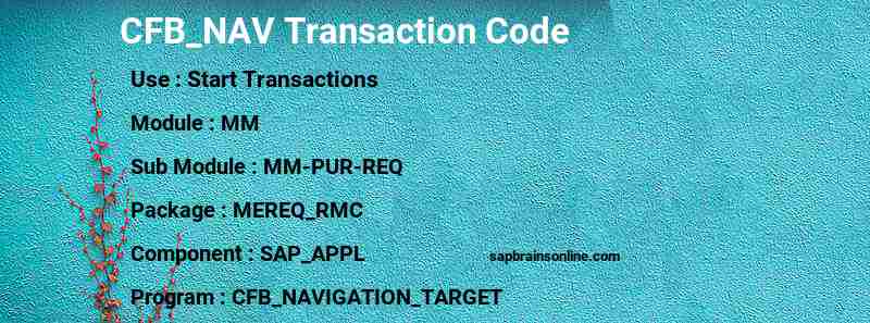 SAP CFB_NAV transaction code