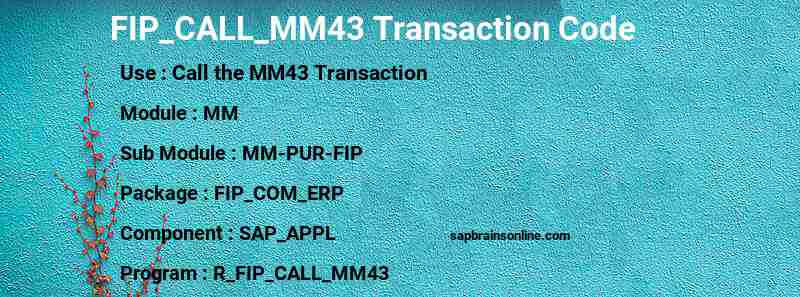 SAP FIP_CALL_MM43 transaction code
