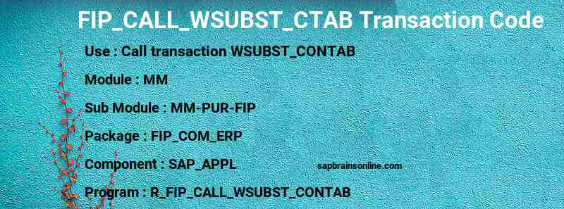 SAP FIP_CALL_WSUBST_CTAB transaction code