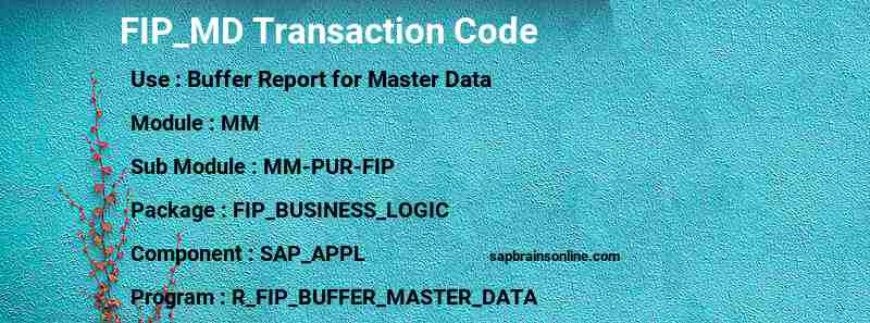 SAP FIP_MD transaction code