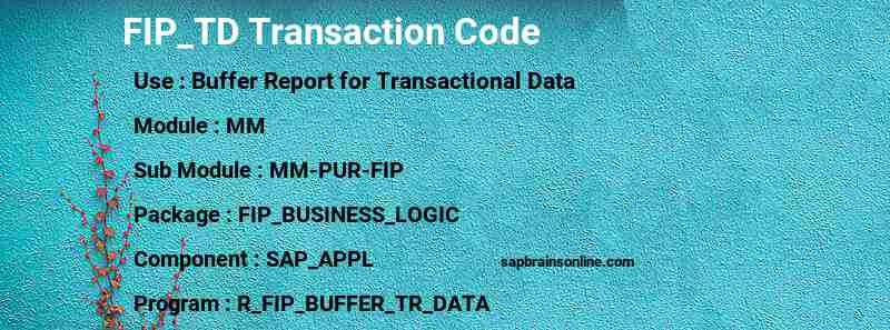 SAP FIP_TD transaction code