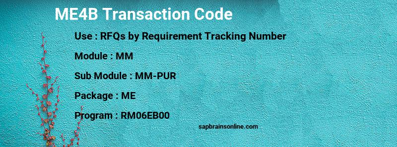 SAP ME4B transaction code