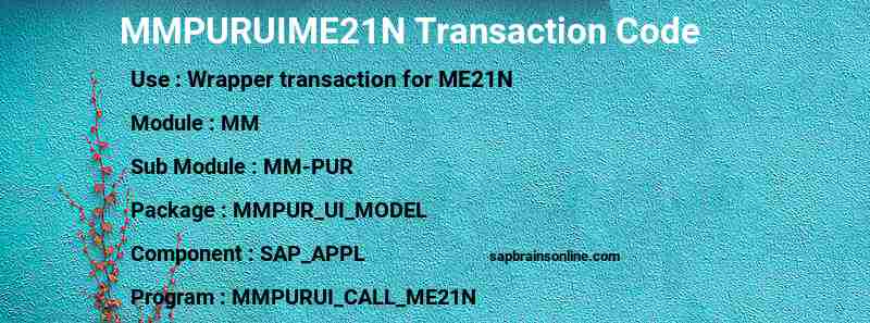 SAP MMPURUIME21N transaction code