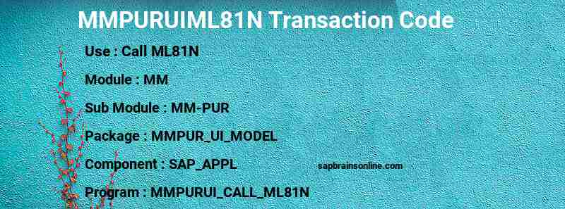 SAP MMPURUIML81N transaction code