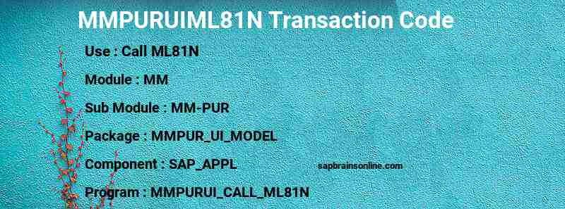 SAP MMPURUIML81N transaction code