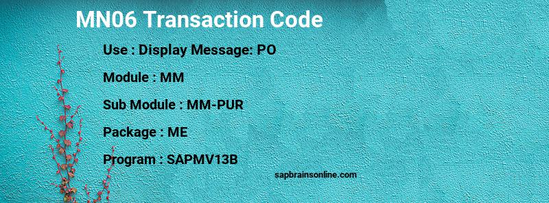 SAP MN06 transaction code