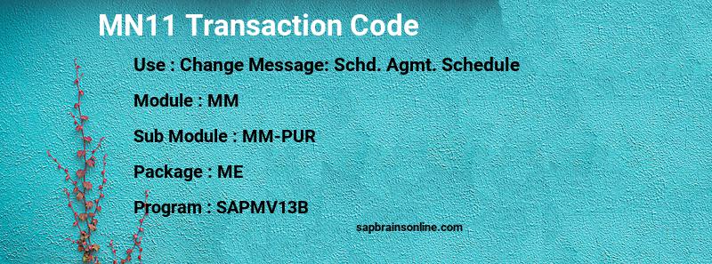 SAP MN11 transaction code