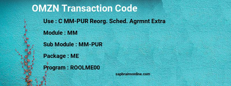 SAP OMZN transaction code