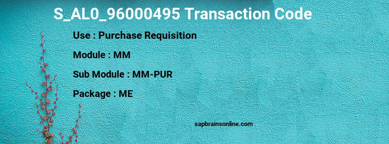 SAP S_AL0_96000495 transaction code