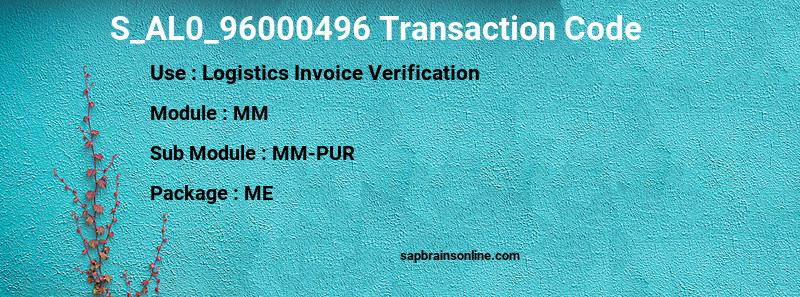 SAP S_AL0_96000496 transaction code