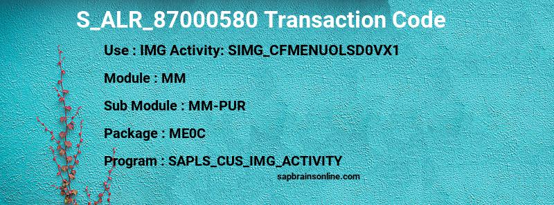 SAP S_ALR_87000580 transaction code
