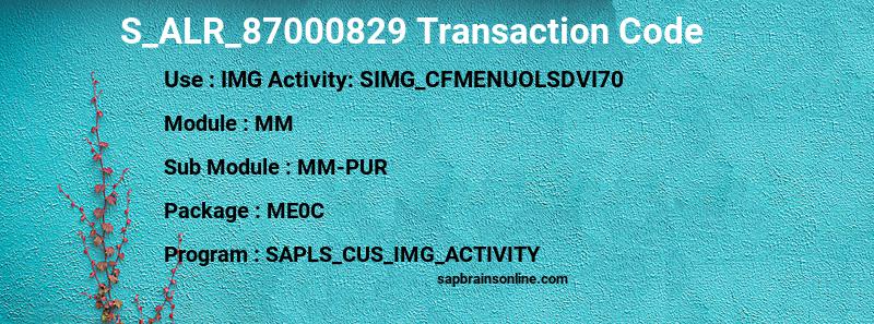 SAP S_ALR_87000829 transaction code