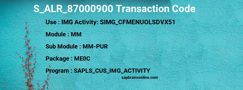 SAP S_ALR_87000900 transaction code