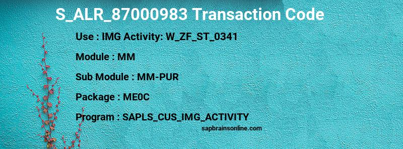 SAP S_ALR_87000983 transaction code