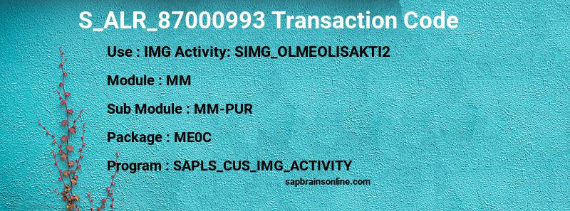 SAP S_ALR_87000993 transaction code