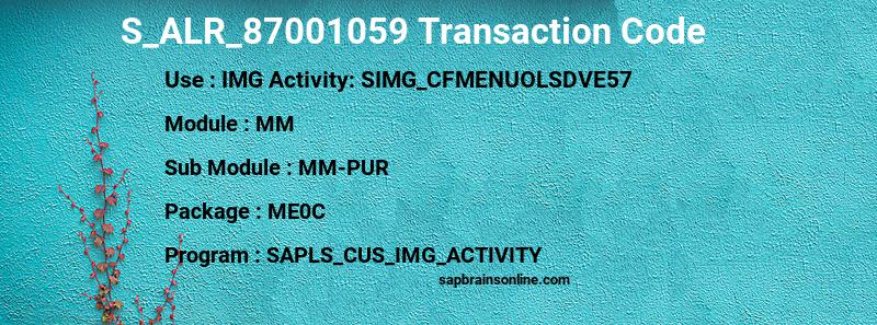 SAP S_ALR_87001059 transaction code