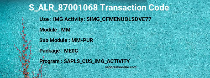 SAP S_ALR_87001068 transaction code