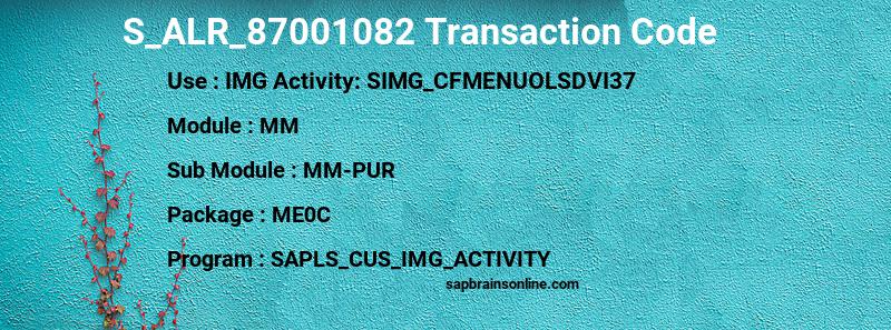 SAP S_ALR_87001082 transaction code