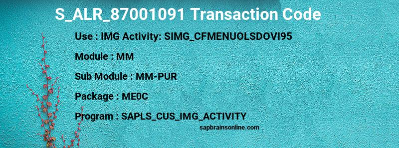 SAP S_ALR_87001091 transaction code