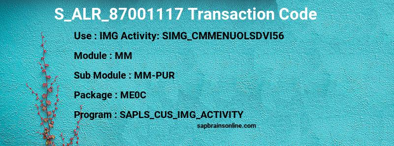 SAP S_ALR_87001117 transaction code