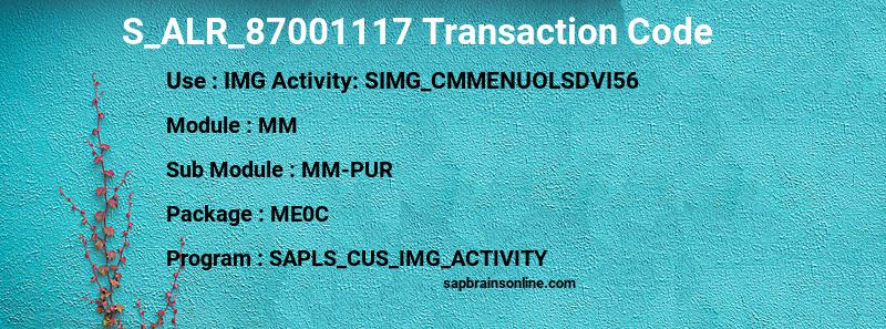 SAP S_ALR_87001117 transaction code