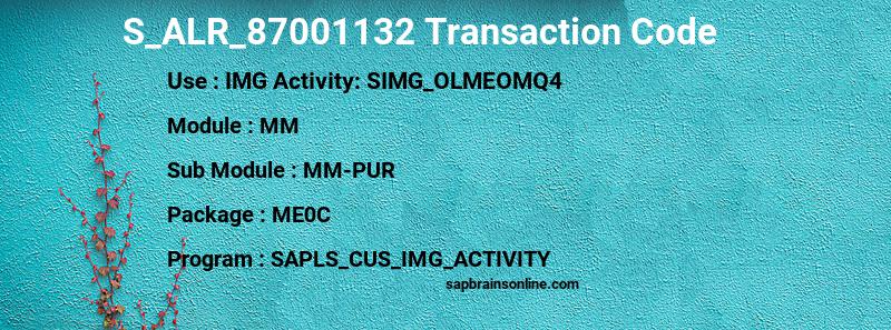 SAP S_ALR_87001132 transaction code