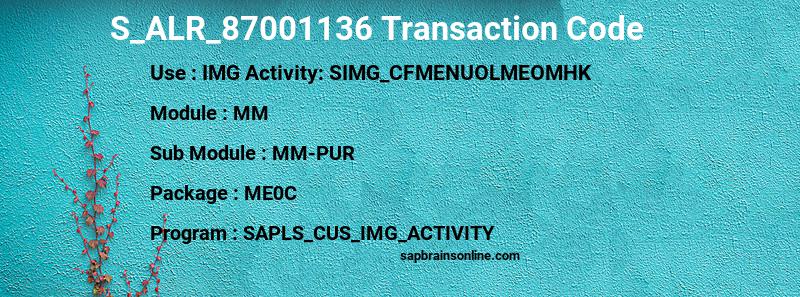 SAP S_ALR_87001136 transaction code
