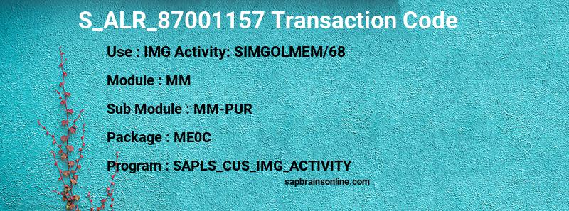 SAP S_ALR_87001157 transaction code