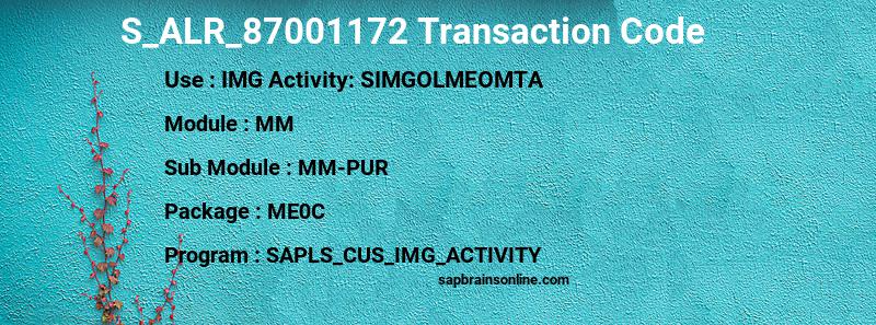 SAP S_ALR_87001172 transaction code