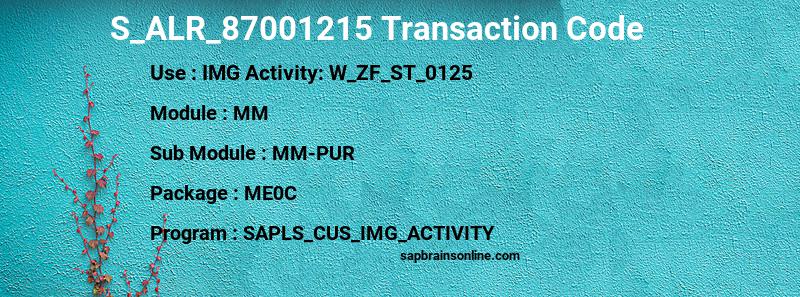 SAP S_ALR_87001215 transaction code